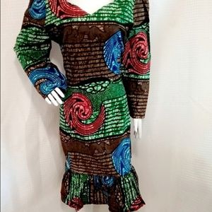 Mercy Midi - Length Ankara Print Dress